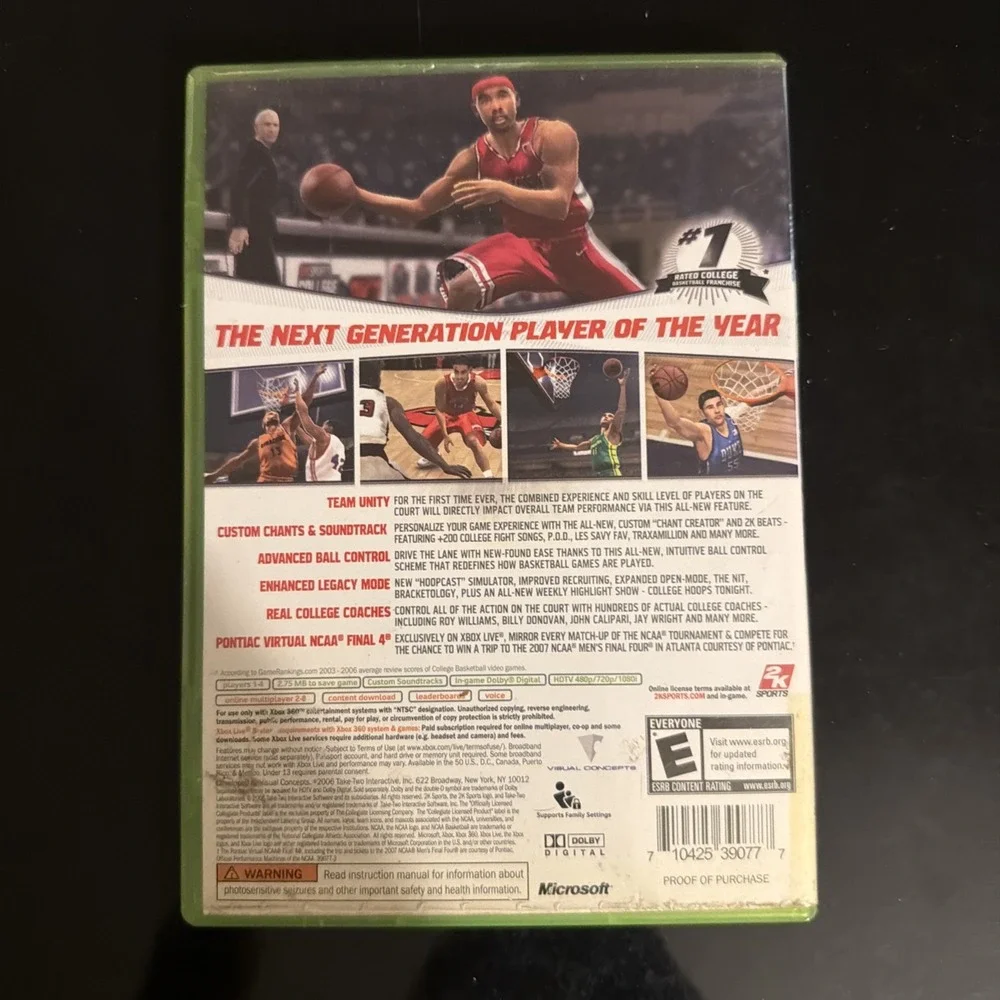 College Hoops 2K7 - Microsoft Xbox 360 CIB
